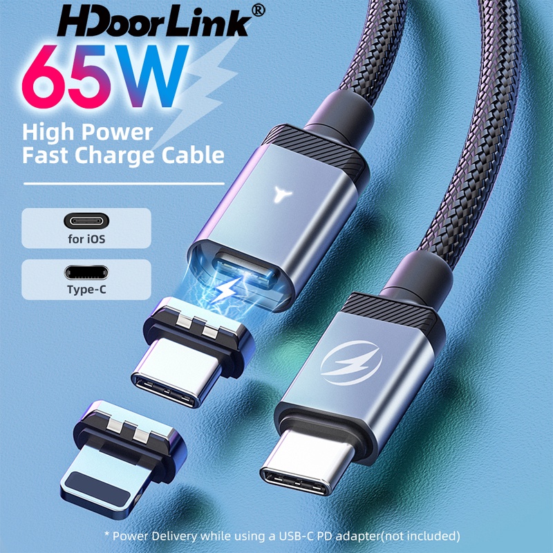 Ảnh Cáp sạc nhanh HDOORLINK PD 65W 27W USB Type C sang cổng cắm USB cho điện thoại Samsung 1