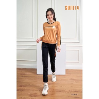 Bộ Mặc Nhà Nữ SUNFLY  Thể Thao Cotton Áo Dài Quần Dài SS5654