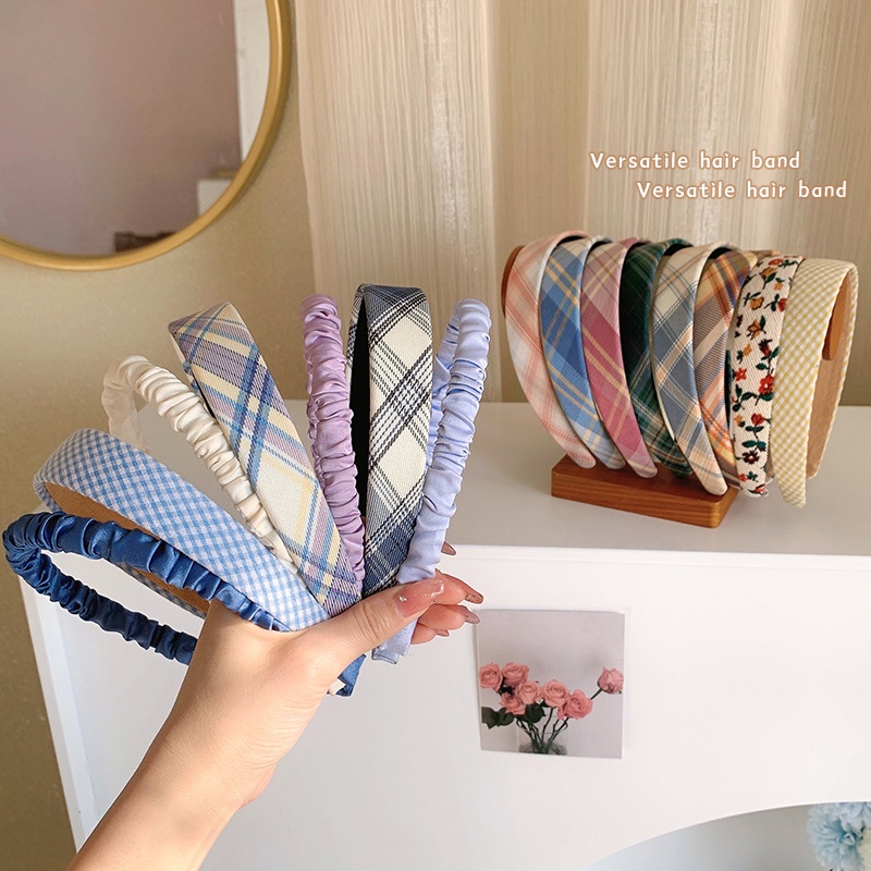 Băng đô Cài Tóc Rửa Mặt Bằng Satin/Bọt biển/Ngọc trai/xoắn Đa Năng Thời Trang Hàn Quốc Cho Nữ