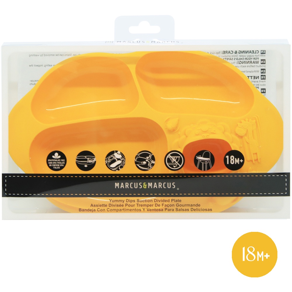 Ảnh Đĩa ăn dặm silicon chia ngăn có đế hút chân không chống đổ Yummy Marcus & Marcus, cho bé từ 18 tháng - Lola 2