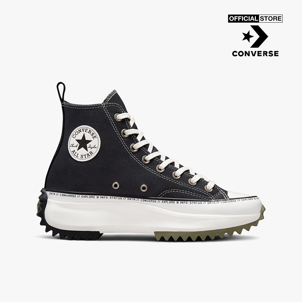 Giày sneakers Converse cổ cao unisex Run Star Hike Platform Global Logo A03776C-GRE0 BLACK