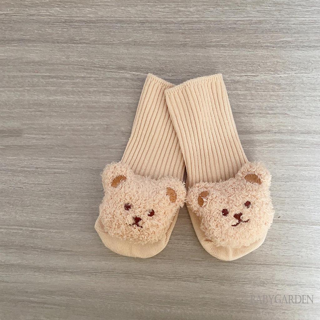 Tất Dệt Kim Dài Chống Trượt In Hình Gấu Hoạt Hình Cho Trẻ Sơ Sinh 0-12 Tháng Tuổi