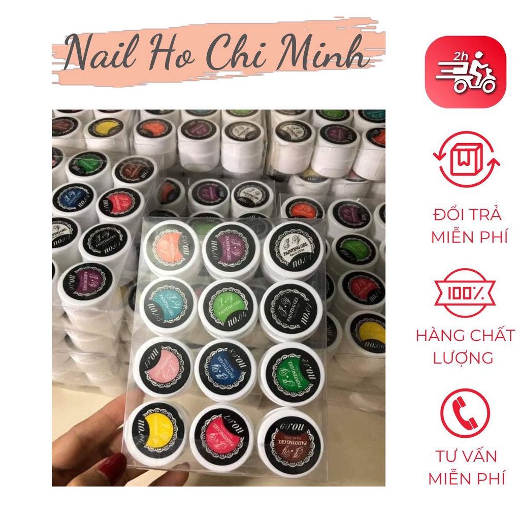 Set gel vẽ móng tạo loang 12 màu lên màu chuẩn đẹp