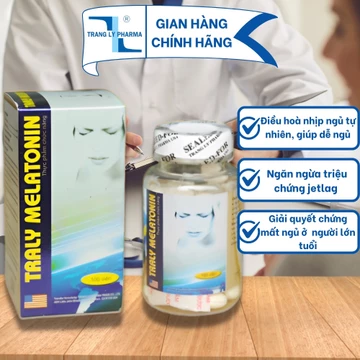 Viên uống Traly Melatonin điều hoà nhịp ngủ tự nhiên của cơ thể giúp dễ ngủ, đem lại giấc ngủ tự nhiên Trang Ly Pharma