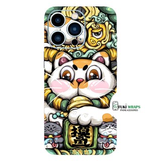 Tấm dán Skin Mặt Sau Mèo Thần Tài M02 FULL VIỀN Dành Cho 14prm, 13prm , 12prm , 11prm , ip11 , ip12 , ip13 - FukiShop