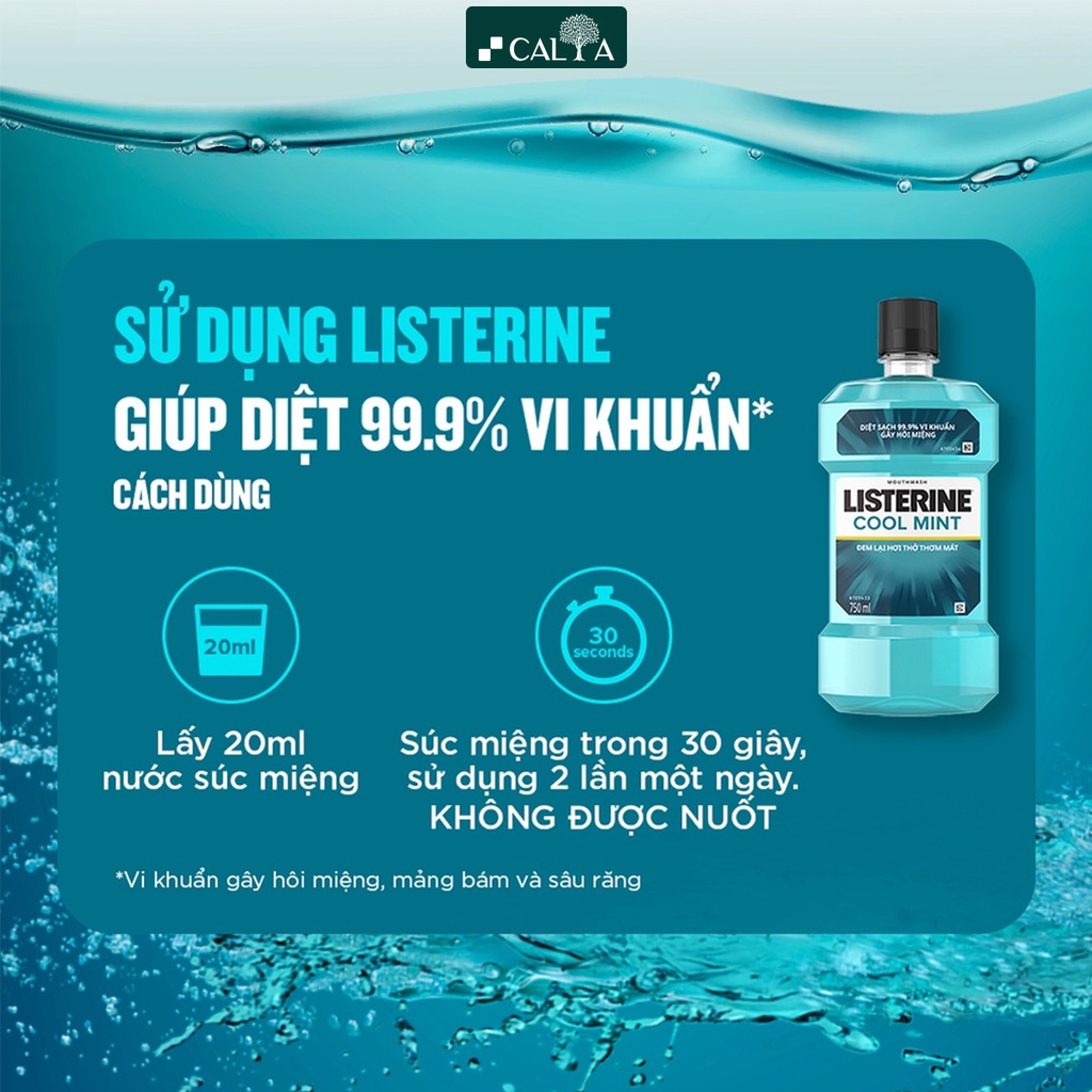 Ảnh Bộ 2 Chai Nước Súc Miệng Listerine Diệt Khuẩn, Thơm Mát - Listerine Coolmint Mouthwash 750ml x 2 2