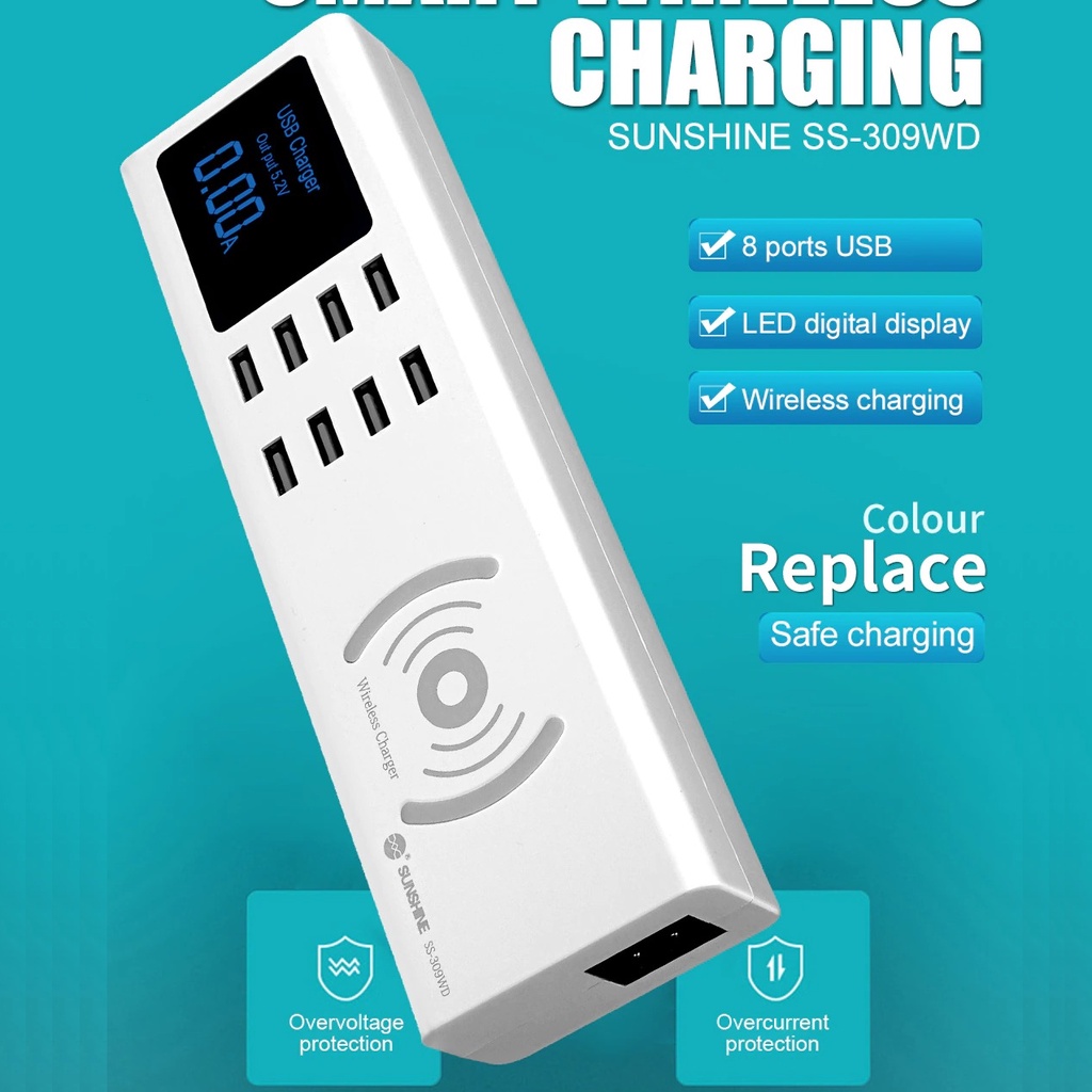 Sạc 8 cổng USB có sạc không dây SS-309WD | Shopee Việt Nam