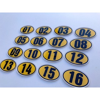 Combo 16 số bàn nền vàng số đen siêu đẹp siêu cute, 6x4cm