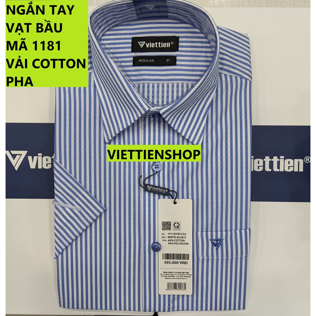 (1181 SS) ÁO SƠ MI VIỆT TIẾN NGẮN TAY KẺ SỌC | Shopee Việt Nam