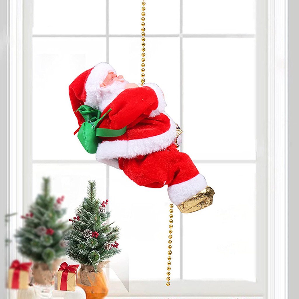 Ông Già Noel Leo Dây Nhảy Dù Có Đèn Nhạc Noel Qùa Tặng Trang Trí Giáng Sinh Hot Trend - PUPU HOUSE