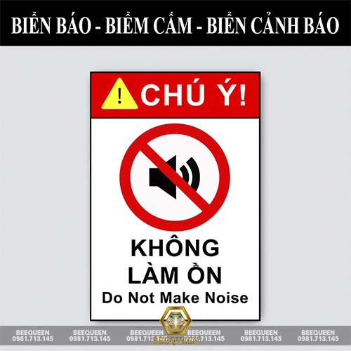 Biển Báo - Biển Cảnh Báo Không Làm Ồn - Gây Ô Nhiễm Tiếng Ồn | Shopee ...
