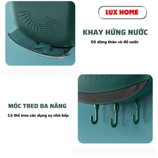 Hộp đựng đũa muỗng có nắp đậy gắn tường, ống đựng đũa treo tường chống bụi tích hợp móc treo