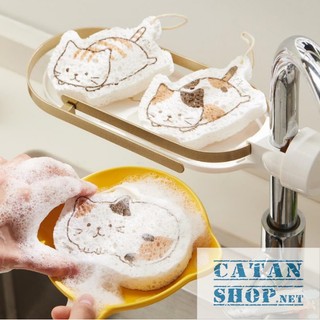 Mút rửa chén bọt biển hoạt hình dang nén , miếng lau chùi đa năng siêu tiện dụng GD631-MutRC-Nen