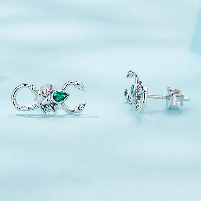 Bamoer Bông Tai bạc 925 Đính Đá zircon Xanh