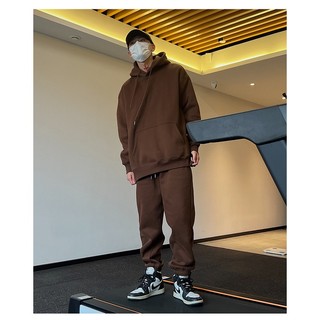 Set Hoodie Trơn Phối Mũ Trùm Đầu Nỉ 2 Lớp Mũ Phong Cách Đơn Giản Lịch Sự, Set Nỉ Mùa Đông Mã MT34
