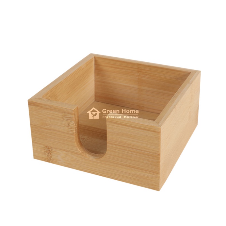 Hộp đựng giấy ăn phong cách Nhật Bản, Hộp đựng giấy thiết kế cách điệu bằng gỗ Tre tự nhiên 100%