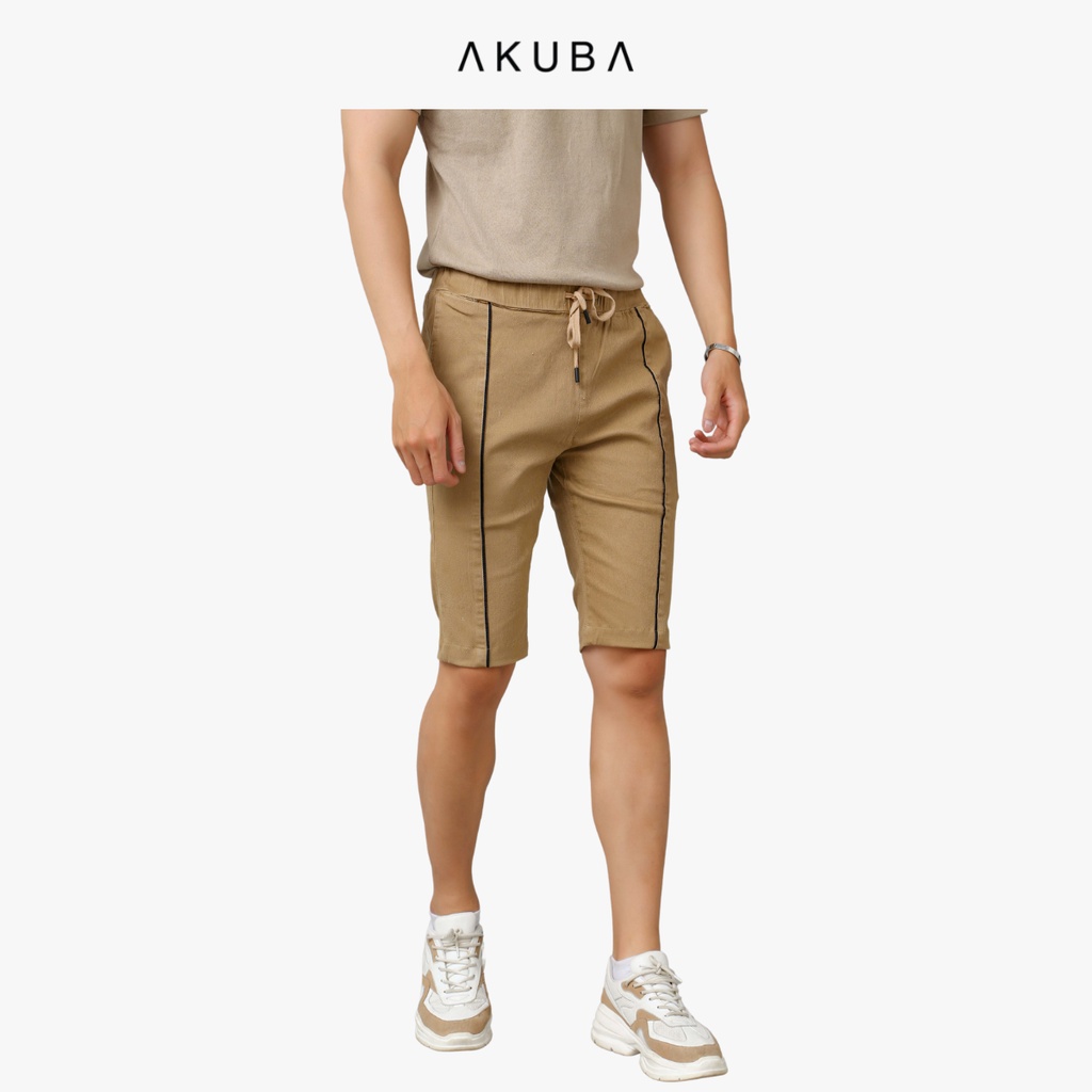 Quần short kaki Nam cao cấp AKUBA form slimfit, thun co giãn, thoải mái vận động AB2049