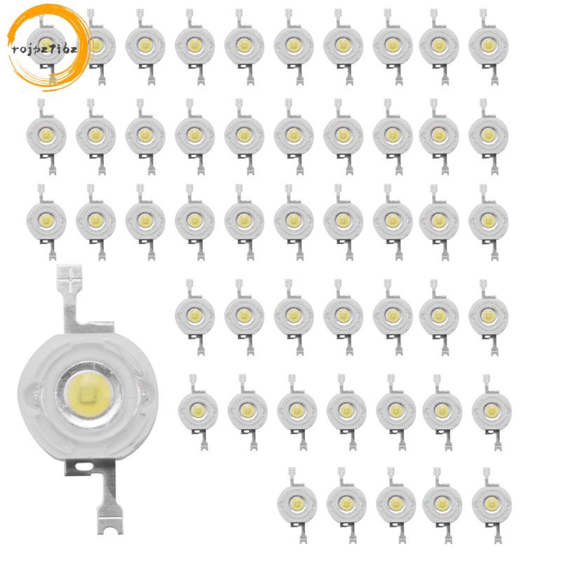 Bộ 50 1W Diode Công Suất Cao Trắng Mát Hạt Led 1 Watt Chip Đèn 3V-3.4V