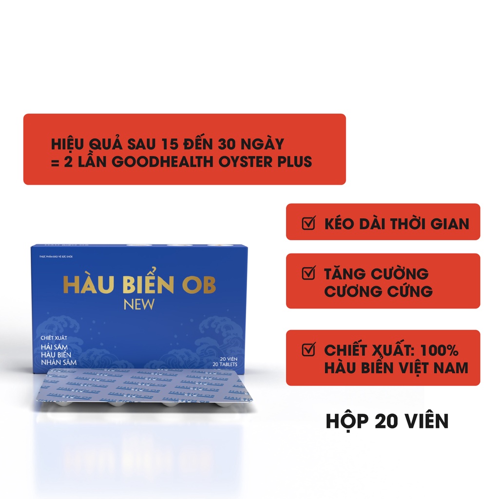 HOBN-2 Hộp Tăng chất lượng số lượng tinh trùng- Hàu Biển Ob New GrowGreenAz, Oyster Plus, Tăng Thời Gian QH [Chính Hãng]