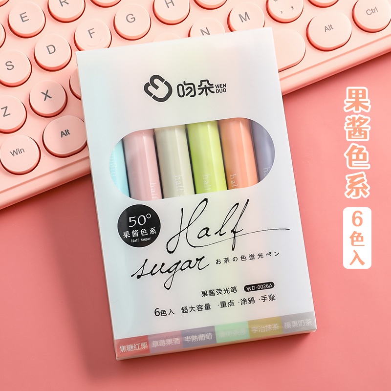Hộp 6 bút màu highligh Half Sugar