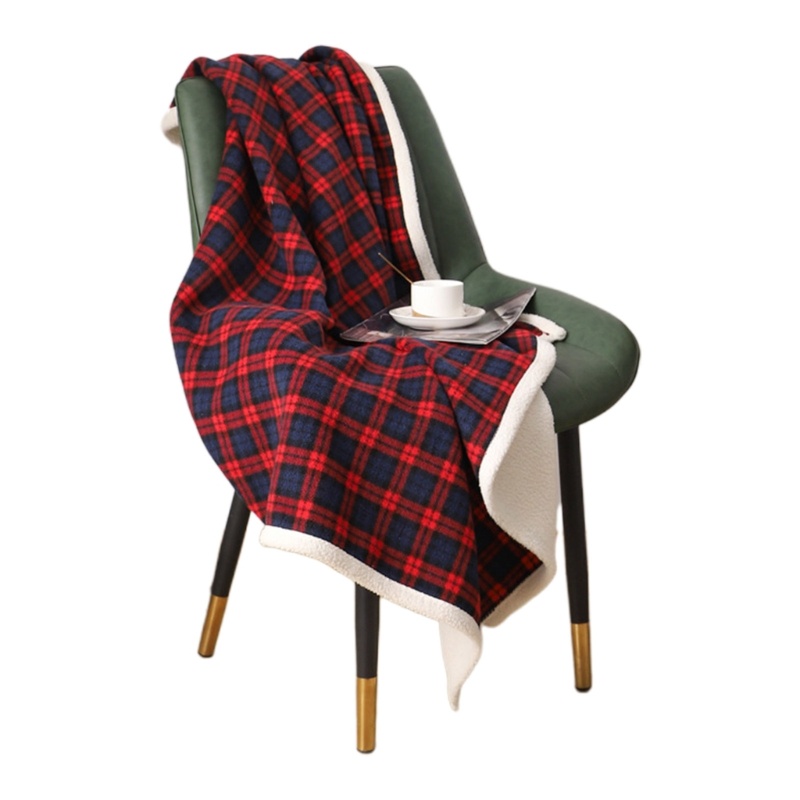 SHI Một Lớp Vintage Lưới Ném Chăn Giáng Sinh Ngủ Chăn Chất Liệu Polyester