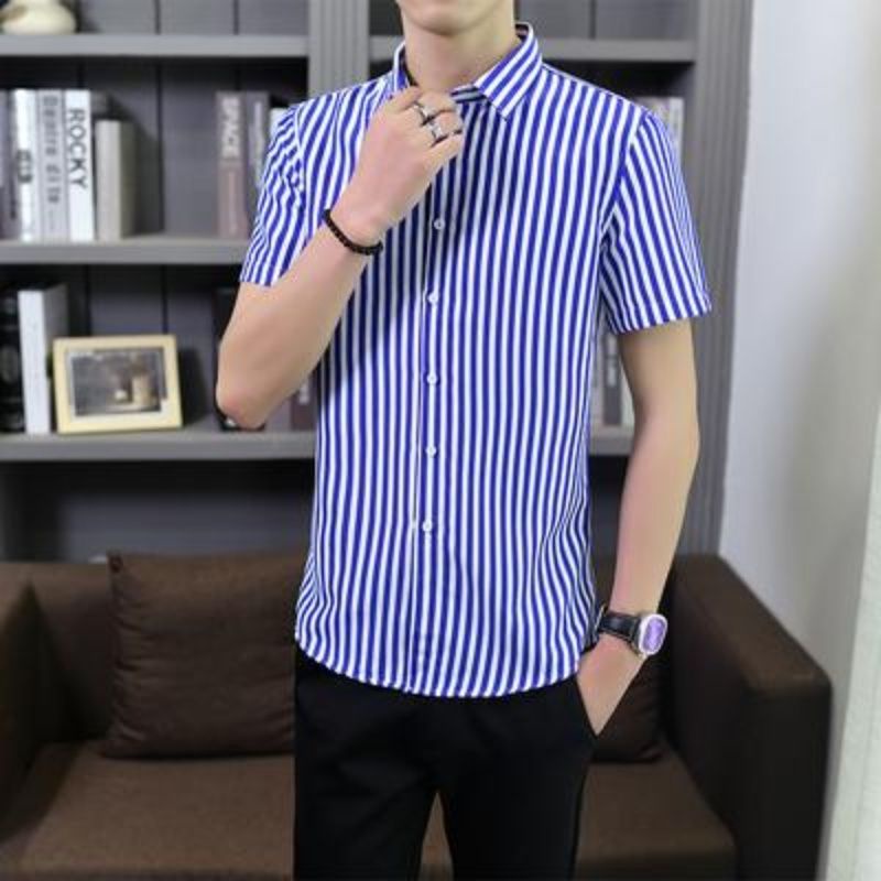 Áo Sơ Mi Nam Tay Ngắn Sọc Dọc Thời Trang Công Sở Mới