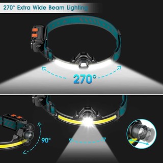 Đèn Pha 1000 Lumens Chống Thấm Nước Có Thể Sạc Lại 270 Độ° Đèn Pin Đeo Đầu LED COB Cứng Có Cảm Biến Chuyển Động Tùy Chỉnh