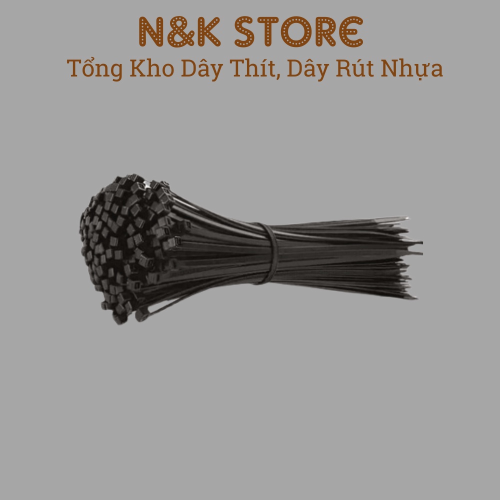 Túi 180c dây rút 4x300mm, lạt nhựa dài 30cm, dây thít nhựa đen trắng dẻo dai