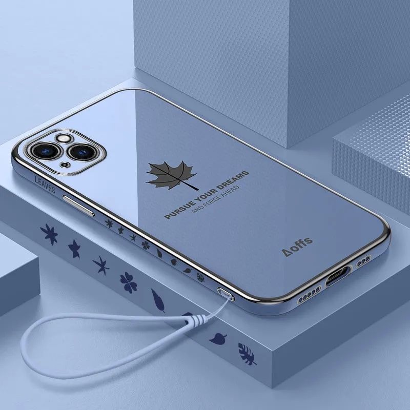 Ốp Điện Thoại Vuông Họa Tiết Lá Phong Sang Trọng Cho IPhone 11 11 Pro 11 Pro MAX 6 6s Plus 7 8 Plus SE 2020 X XS MAX XR 6Plus