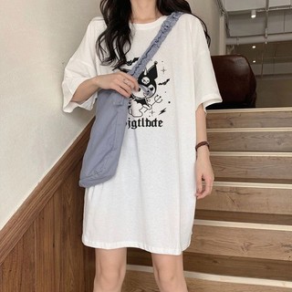 Đầm Ngủ Tay Ngắn In Hình Kuromi Dễ Thương Thời Trang Mùa Hè 2024