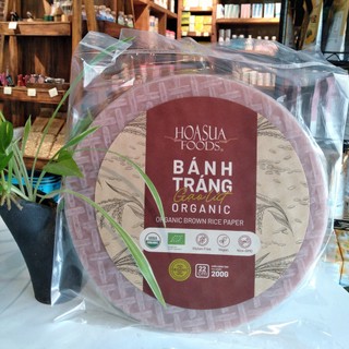 Bánh tráng gạo trắng, gạo lứt hữu cơ Hoa Sữa/ Hasabio 200g