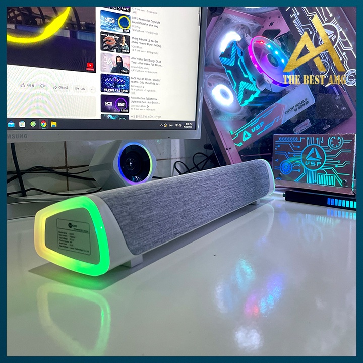 Loa Thanh Soundbar Bluetooth Đèn Led RGB Lenovo DS101 Màu Trắng - Loa Máy Tính Để Bàn Laptop Có Dây Bass Cực Mạnh | BigBuy360 - bigbuy360.vn
