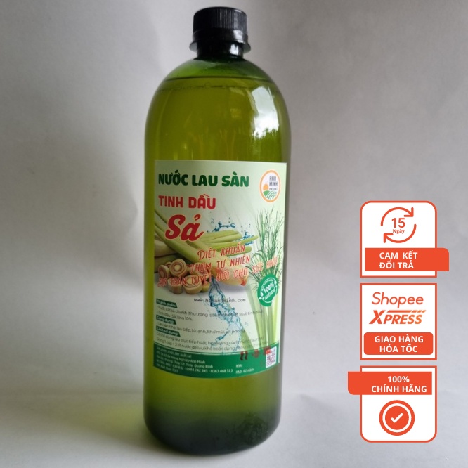 Nước Lau Sàn Tinh Dầu Sả Anh Minh - Khử Mùi Đuổi Muỗi Và Côn Trùng, 100% Chiết Xuất Từ Thiên Nhiên