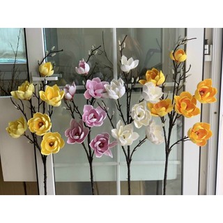 Hoa giả hoa mộc lan giả size đại cao cấp chất liệu xốp cao cấp 6 bông hoa trang trí hoa decor
