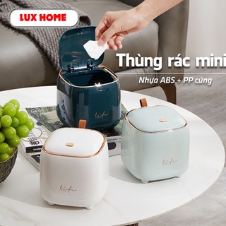 Thùng rác mini chất liệu ABS cao cấp để bàn kiểu dáng hiện đại, sang trọng đựng đồ tiện dụng tiện lợi LUXHOME