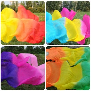 Người hâm mộ lụa WOAY Kid Women Gradient Color Dancer Practice Rayon Silk Fan