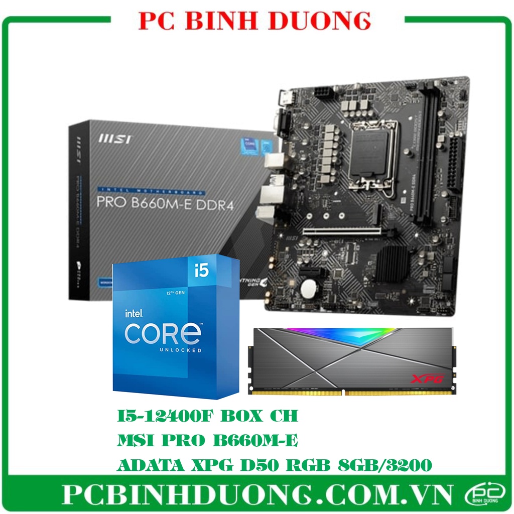 Combo Intel Core I5-12400F + B660 + Ram D50 8GB/3200 LED RGB | Shopee ...