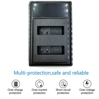Bộ Sạc Pin USB Kép EN-EL23 LCD Cho Máy Ảnh Nikon COOLPIX B700 P900S P900 P610S P610 P600 S810C