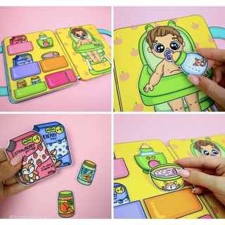Đồ chơi bóc dán nhà nôi em bé mẫu 1 ( mẫu mới) - búp bê giấy