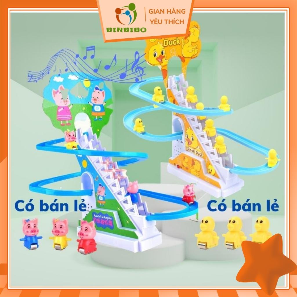 Vịt  leo cầu thang đồ chơi heo peppa vui nhộn cho bé có âm thanh ánh sáng