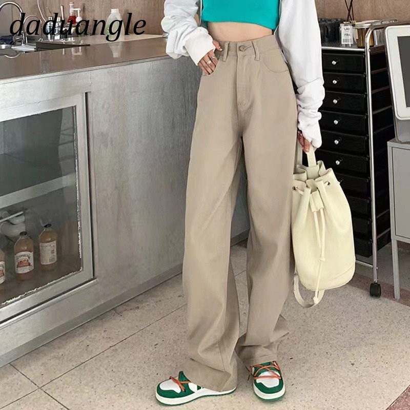 Ảnh Quần jean Daduhey lưng cao dáng rộng size lớn thời trang phong cách Hàn Quốc mới cho nữ 3