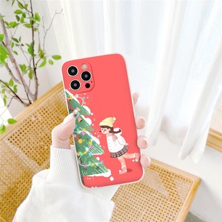 Ốp lưng iphone cạnh vuông bảo vệ camera Cặp đôi cây thông Noel dành cho ip 6 đến 17promax - ng450