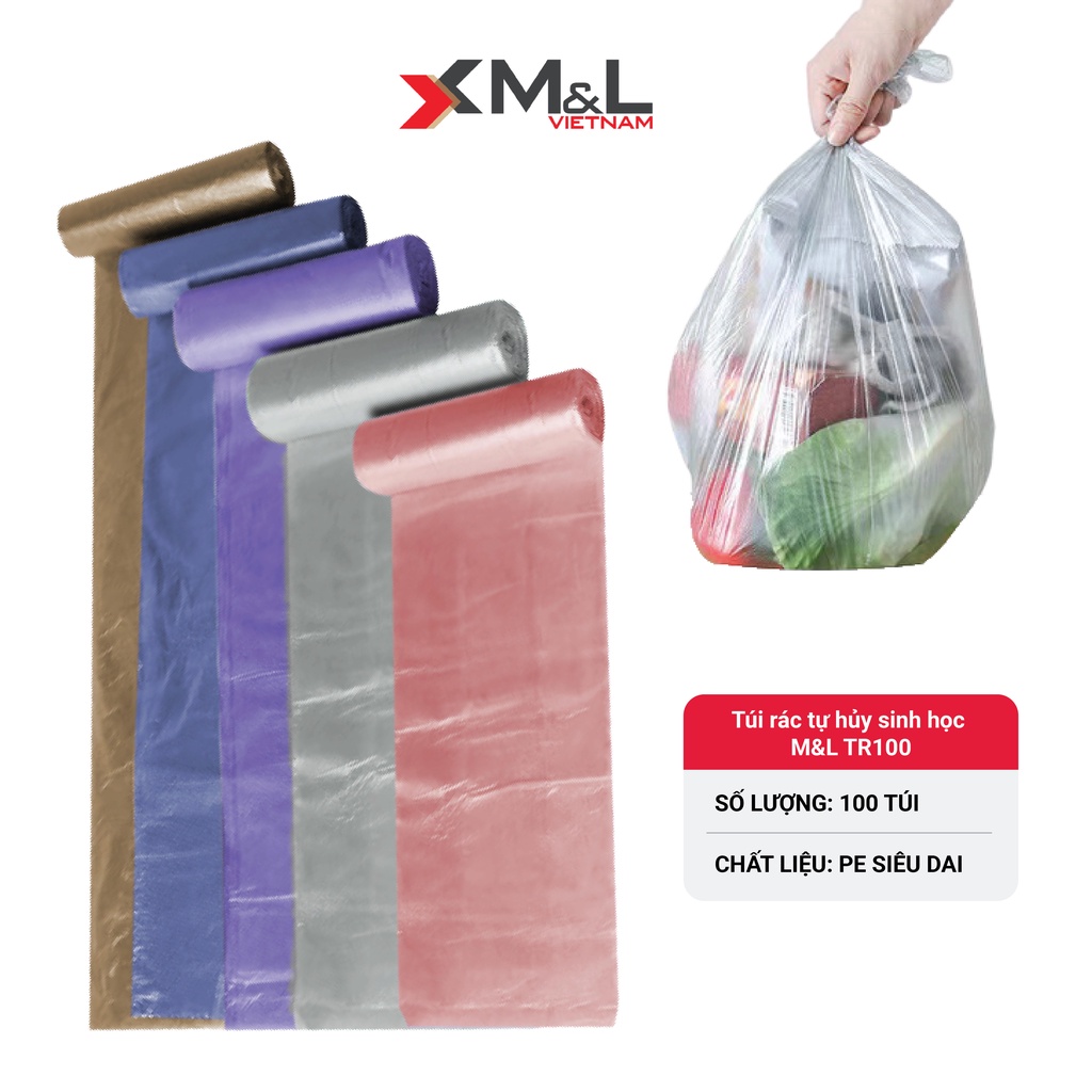 Set 100 túi đựng rác tự hủy sinh học M&L TR100 | Shopee Việt Nam