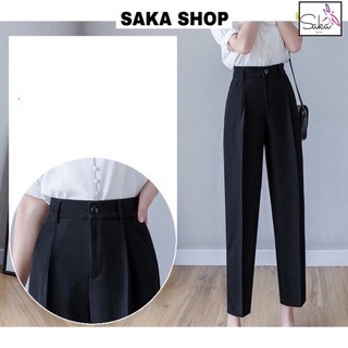 Quần tây đen nữ trơn phong cách ulzzang dáng baggy công sở , quần tây đen nữ học sinh saka shop