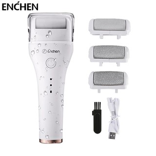 ENCHEN Foot Dead Skin Callus Remover Dụng cụ chăm sóc bàn chân bằng điện với 3 đầu lăn đá mài chống thấm nước