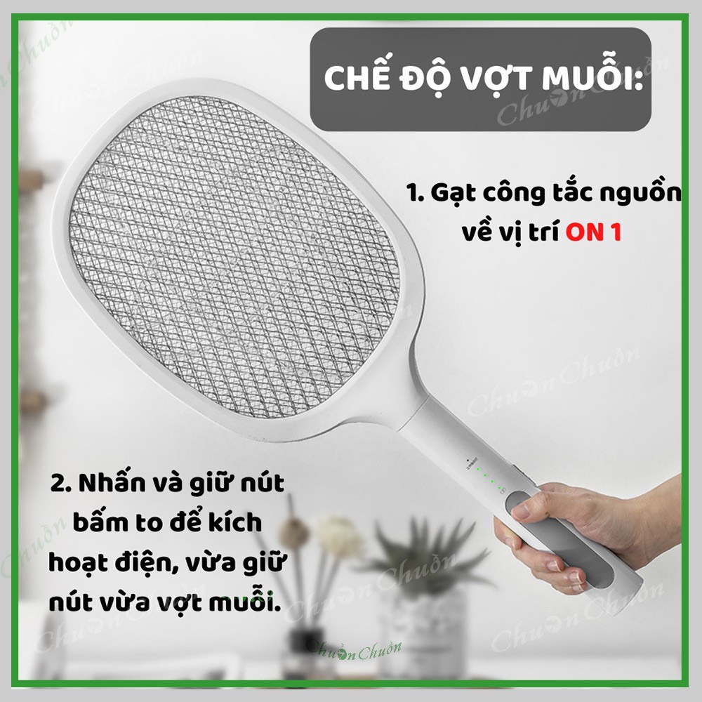 Vợt Muỗi Thông Minh Gấp Gọn 🍒GIADUNGBANBUONTANTHANH🍒 Vợt Bắt Muỗi Kiêm ĐènTự Động Ban Đêm Gấp Gọn 2 Trong 1