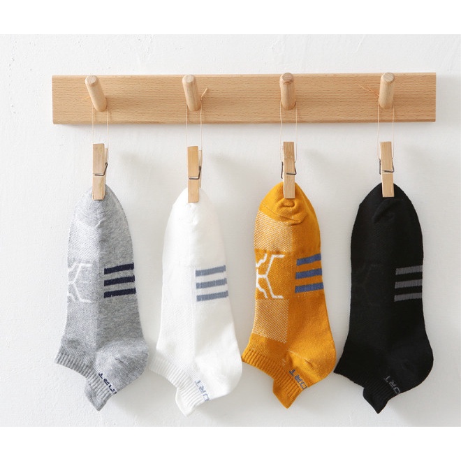 Vớ Tất cotton Nam cổ thấp 5 màu phong cách trẻ trung và năng động.
