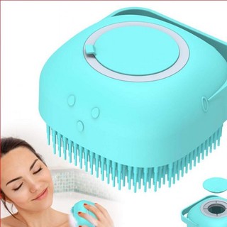 Bông tắm silicon tạo bọt 3 trong 1có nắp đổ sữa tắm hình vuông siêu mềm mại