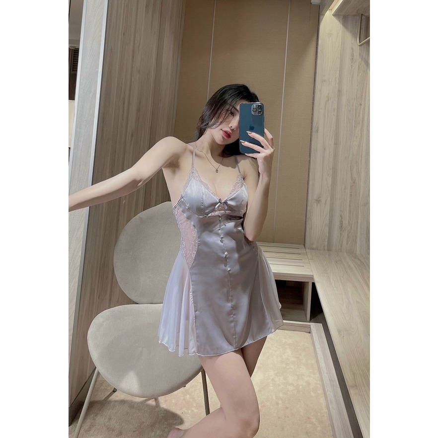 Váy ngủ lụa #Dresscore - Hình thật shop chụp