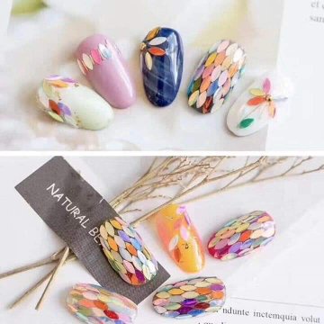 Set lá gạo 12 màu trang trí móng làm nail phong cách Hàn Nhật
